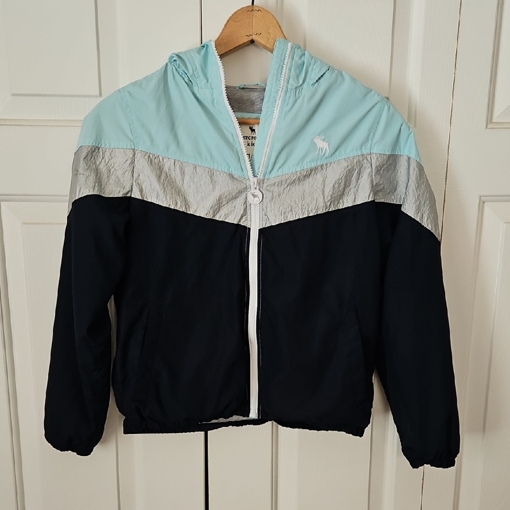 Abercrombie Kids Blue and Gray Raincoat